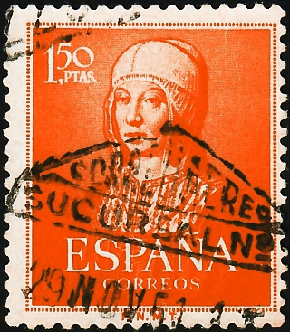 Испания 1951 год . Королева Изабелла . Каталог 10,0 €.